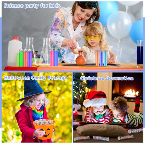 40 Pcs 110ml Clear Test Tubes with Lids - Plastic Candy Tube for Science Party and Storage
