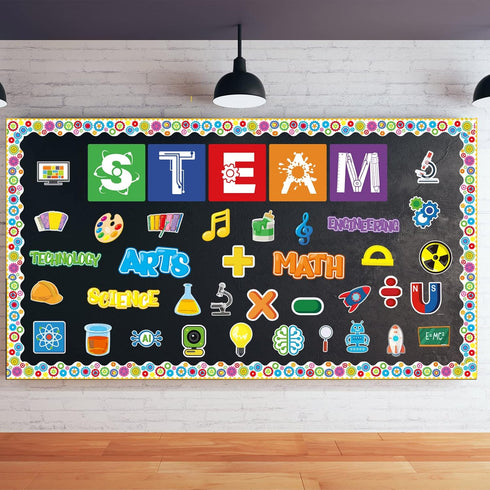 STEAM Bulletin Board Decorations – STAEM Science Bulletin Board Welcome Cutouts for Classroom Decor