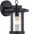 Transitional 1 Light Black Outdoor Wall Sconce 10" Height