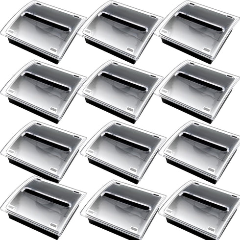 Pop Up Sticky Note Dispenser Holder with Transparent Top for 3 x 3 Inch Sticky Notes, Black Base Clear Top (12)