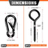 2PCS 5Inch Plated Screw Eyes Hook & 2PCS 8MM Snap Hooks for Securing Cable Wires, Hammock Stand, Indoor & Outdoor