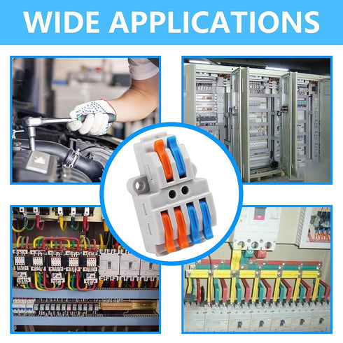 MELFIE 20PCS Lever Wire Connectors, 2 in 4 Out Quick Wire Connectors for AWG 28-12 Electrical Terminal Block