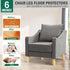FoDau770 6 Inches, Set 8, 5/16" Rubber Wood Furniture Legs Slant Tapered Wood Feet Mid Century Sofa Legs of UNC