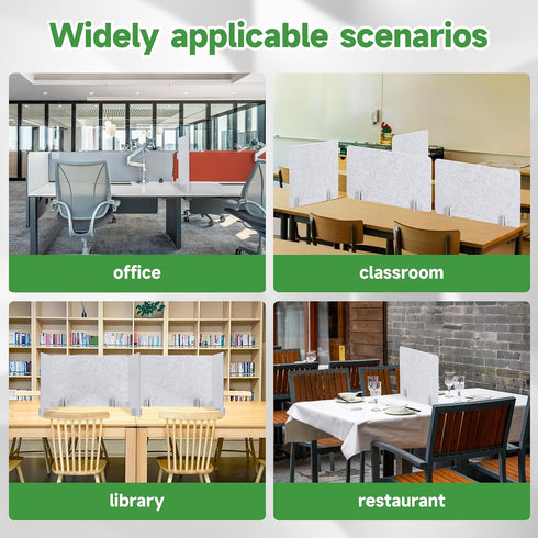 4 Pack 23.6" 23.6" Desk Privacy x Acoustic Divider Panel Portable Desk Partition Desk Divider Noise Visual Isolate