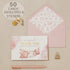 50 Pack Baby Shower Thank You Cards - Baby Girl Thank You Notes with Assorted Envelopes & Stickers - Cute Pink