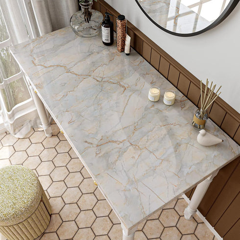 VaryPaper 15.7"x78.7" Glossy Marble Contact Paper, Waterproof Peel and Stick Wallpaper for Kitchen Cabinets