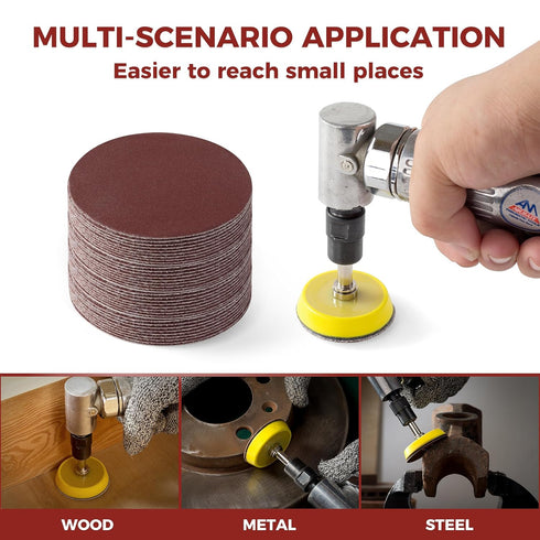 S SATC 100PCS 2 Inch Sanding Disc, 60 Grit Hook and Loop Sandpaper for Grinder Rotary Tools Attachment