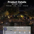 20Ft 8 16 Bulbs Solar Outdoor String Lights, Vintage Rope Hemp Solar Patio Lights, Waterproof Warm White Solar Powered