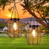 Hanging Solar Lanterns Outdoor Waterproof, Vintage Copper Hanging Lantern Lights for Outside,