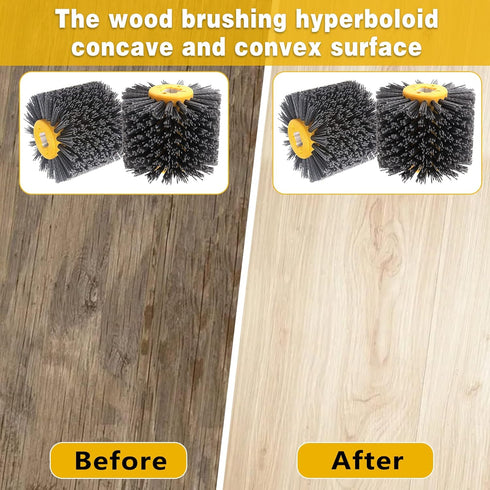 Abrasive Nylon Wire Drawing Wheel Drum Brushes, 180 Grit 120x100mm Wheel Drum Burnishing Tool for Wood Furniture