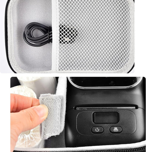 Case for Phomemo M110 Label Maker - Portable Mini Bluetooth Thermal Label Maker Storage Bag for Printer Labels, Black