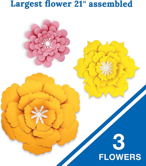 Carson Dellosa Creatively Inspired 3D Flower Bulletin Board Decorations, Orange, Yellow, and Pink Flower, Paper Flowers Decorations for Wall, Flowers for Parties, Backdrops and Classroom Walls by Carson Dellosa Education
