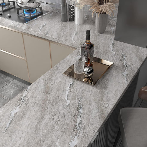 Marble Countertop Contact Paper, 17.7x100 Inch Peel and Stick Wallpaper for Kitchen Waterproof Removable Stick Paper