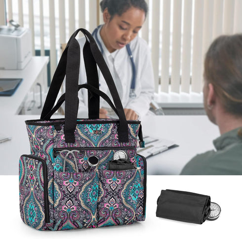 15.6' LoDrid Nurse Bag with Padded Bottom, Medical Work Bag for Nurses & Home Visits, Fits Laptop, Suitable for RN, PA