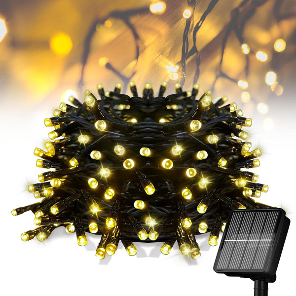 39Ft Solar String Lights Outdoor, 100 LED Waterproof Solar Lights for Yard, Fence, Party, Christmas Tree (Warm White)