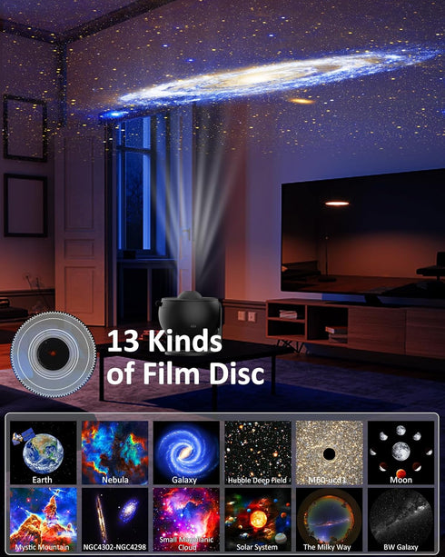 Sunbox Projector,13 1 360 Galaxy in Planetarium Star Projector with Solar System & Constellation, Rotating Nebula