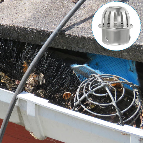 PATIKIL Dome Gutter Guard Filter - 2 Pack 304 Stainless Steel Strainer, Anti-Blocking Tool for Leaves and Debris, Fits