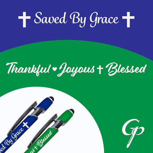 Christian Inspirational Pen Set, Soft Touch Coated Metal and Stylus, 6 Pack 36091
