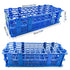 3 Packs Plastic Test Tube Rack, 60 Holes Lab Test Tube Rack Holder for 16mm Test Tubes, Blue, Detachable (60holes)