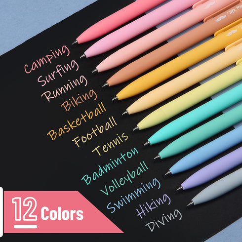 Mr. Pen- Retractable Gel Pens, 12 Pack, Assorted Colors, Fast Dry, Gel Pens Fine Point 0.7mm, Retractable Pens, Cute Pens, Gel Ink Pens, Aesthetic Pens for Journaling, Pastel Pens, Fine Tip Pens by Mr. Pen