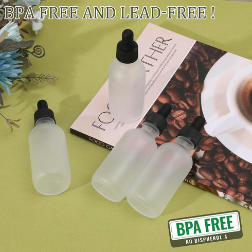 24 Pack, 2oz Glass Dropper Bottle, Preety Texture Tincture Bottles with Precise Scales, Leak-Proof Design for Easy
