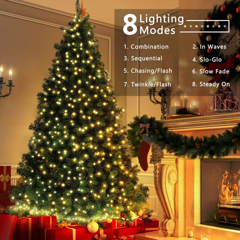 78.74ft 240 8 Brizled Outdoor Christmas Lights, LED Christmas Lights, Plug in Christmas Tree Lights Connectable, Modes