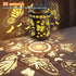 Outdoor Solar Butterfly Lantern Waterproof, Hanging Metal Garden Lantern with Warm Butterfly Projection, Decorative
