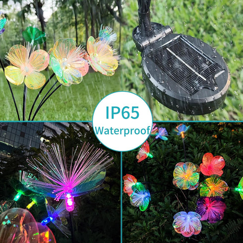 2 Pack JJGoo Solar Garden Lights, Solar Flower Swaying Light for Outside, New Upgraded Outdoor Waterproof Light