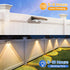 8 Pack 3 IP65 Solar Fence Lights Outdoor - Modes (Warm/Neutral/Cool White), Fence Lights Solar Powered for Outside