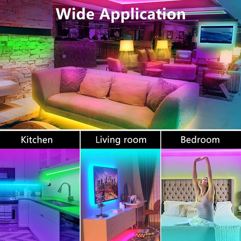 100 GUPUP Smart WiFi Led Lights ft, Compatible with Alexa and Google Assistant Devices, Voice Control, Music Sync Color