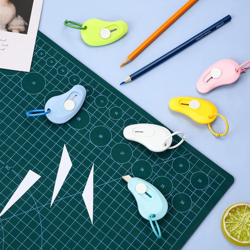6 Pieces Mini Utility Knife Box Cutter, Colorful Pocket Knives for Letter Opening, Paper Cutting, DIY Crafts