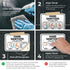10x7 Inches, 4 Hand Sanitizer Available Here with Apply Rub and Dry Hands Graphic Sign, Mil Vinyl Decal Stickers