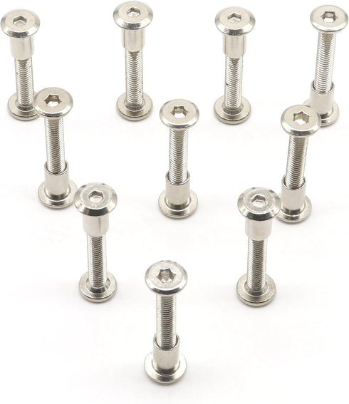 binifiMux 10-Pack M6-1.0 x 35mm Rivet, Countersunk Hex Head Socket Cap Bolt and Barrel Nut