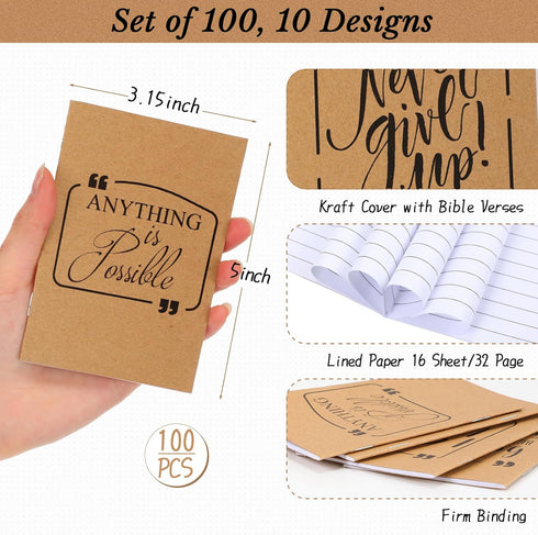 Fulmoon Inspirational Notepads and Pens, Mini Notebooks Motivational Gifts for Students Coworkers