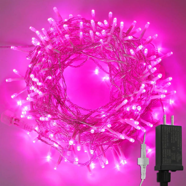 YAOZHOU Valentines' Day Christmas Decorations Pink Led String Lights,66Ft 200LED Fairy Lights