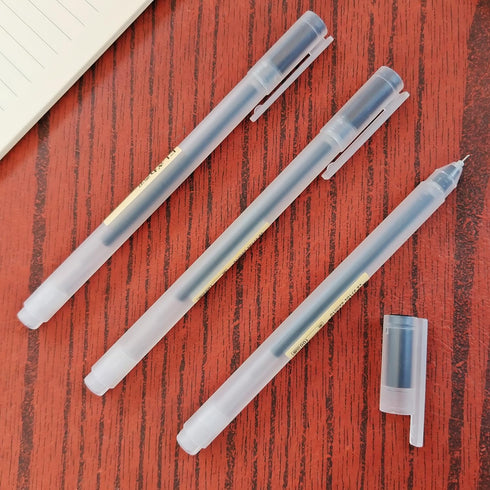 Japanese Minimalist Style Black Ink Gel Pens, 0.38mm Extra Fine Point, 12 Count (WINYOOD-230)