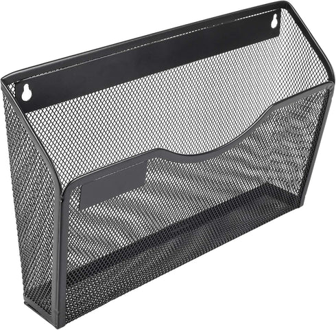 EasyPAG 6 Pockets Mesh Wall File Holder, Hanging File Folder Organizer for Home and Office, Black