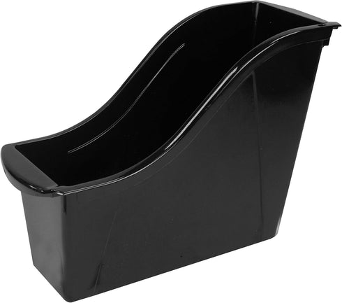 Storex Small Book Bin, Linking Storage Bins, Dry Erase Surface, 11.75" x 8.5" x 4.5", Onyx, 6-Pack
