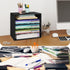 Desk Paper Organizer, Wood Storage Shelves for Office, Adjustable Letter Tray File Sorter for Home Office