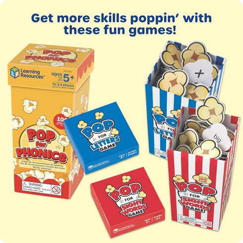 5-7, Learning Resources POP for Phonics - Learn to Read Phonics Flash Cards, Kindergarten Learning Games for Kids