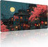 YUANSM Japanese Anime Cherry Blossom Night Scene Mouse Pad, XXL Extended 35.4 x