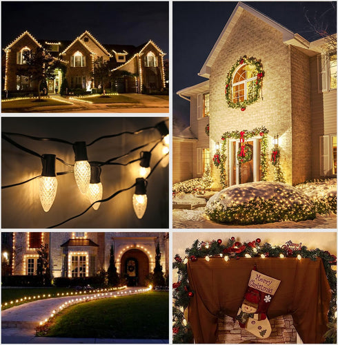 50 Pack C9 Bulb, C9 Bulbs E17 Commercial Bulbs 2700K BORT LED Replacement Light LED for Christmas Outdoor String