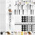 Colarr 24 Sets Plastic Beadable Pens, DIY Pens Making Kit, Black Ink Ballpoint Pen for Women Students