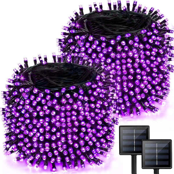2 Pack 480 LED Solar Chrismas Lights Outdoor, 170 FT Super Long