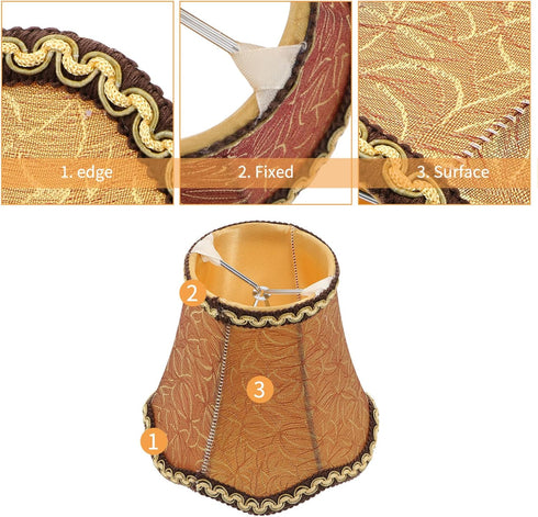5 Inch jojofuny Retro Cloth Lamp Shade Cover for Floor Lamp, Vintage Style Clip-on Fitter, Replacement shade