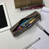 Full Grain Leather Zippered Pencil Case - Rustic Town Pen Holder for Office Use