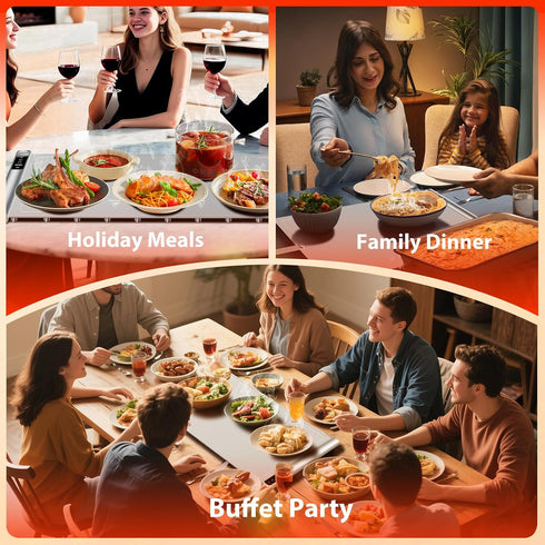 BROBIG 248,Electric 8-Level Food Warming Mat | Max Temp Warming Tray with Timer and Adjustable,Fast Full-Surface
