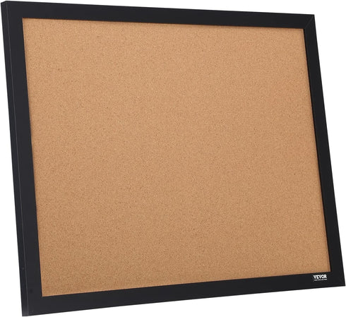 VEVOR 36" x 24" Cork Board for Office, Framed Bulletin Board with Push Pins for Home and School