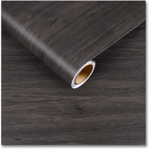 CRE8TIVE Dark Wood Contact Paper, Peel and Stick Faux Wood Wallpaper, 12"x80", Waterproof for Kitchen Countertops