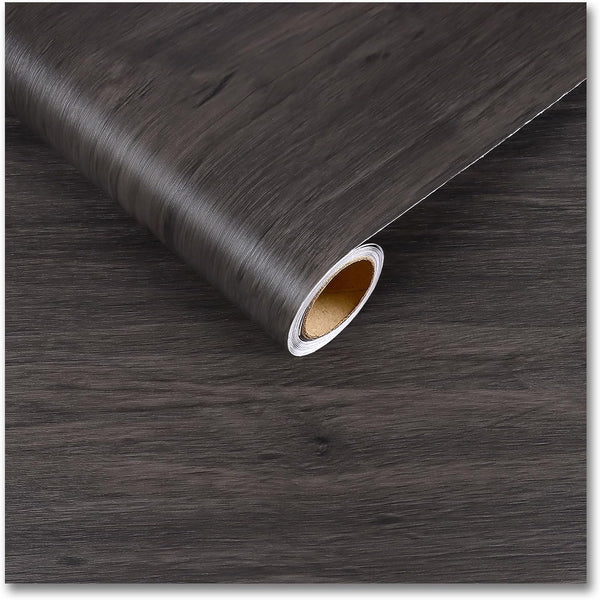 CRE8TIVE Dark Wood Contact Paper, Peel and Stick Faux Wood Wallpaper, 12"x80", Waterproof for Kitchen Countertops